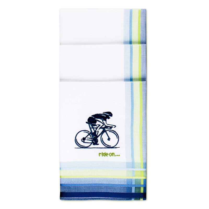 Teenage Boy – Stofftaschentuch für Kinder & Jugendliche mit Radfahrer
