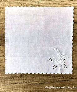 Lilie - Besticktes Stofftaschentuch für besondere Anlässe