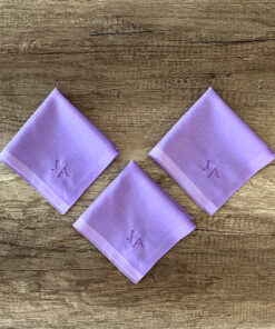 Mauve - Stofftaschentuch für Damen - Initialen JA