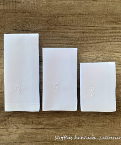 Satinrand - Stofftaschentuch für Herren mit Monogramm P