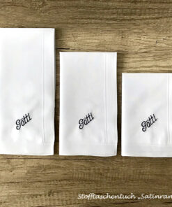 Satinrand - Stofftaschentuch für Herren mit Vornamen Götti