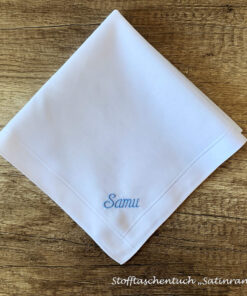 Satinrand - Stofftaschentuch für Herren mit Vornamen 