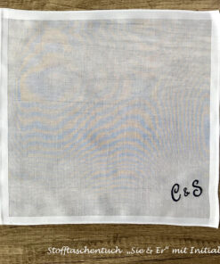 Sie & Er - Stofftaschentuch für Damen mit Initialen C&S