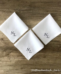 Sie & Er - Stofftaschentuch für Damen mit Initialen NL