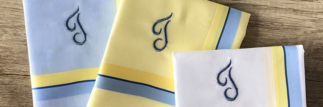 Printemps - Stofftaschentuch für Damen mit Monogramm J