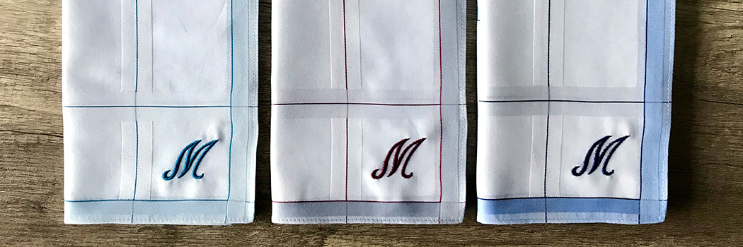 Ehrlich & Geradlinig - Stofftaschentuch für Herren mit Monogramm M