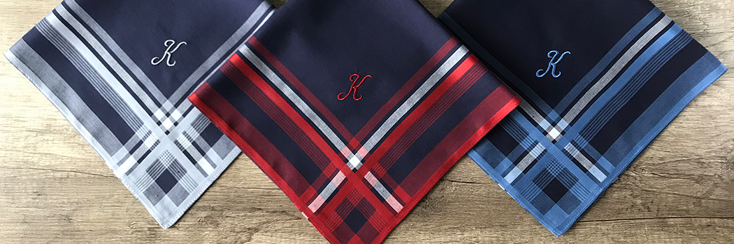 Klassisch - Stofftaschentuch für Herren mit Monogramm K