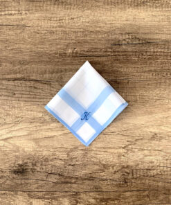 Sommerbrise blau | Stofftaschentuch für Damen mit Monogramm K