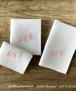 Belle Époque pure - Stofftaschentuch für Damen mit Initialen AJJ