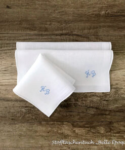 Belle Époque - Stofftaschentuch für Damen mit Initialen HB