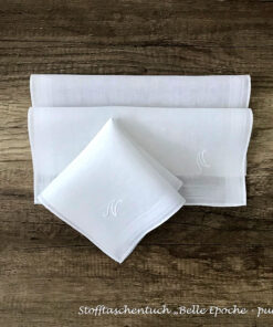 Belle Époque - Stofftaschentuch für Damen mit Monogramm N