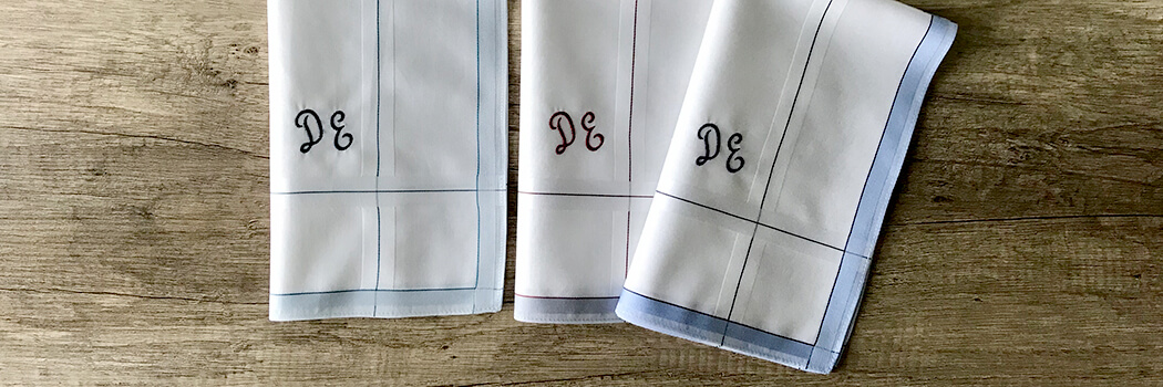 Stofftaschentuch für Herren - Ehrlich & Geradlinig mit Initialen D & E