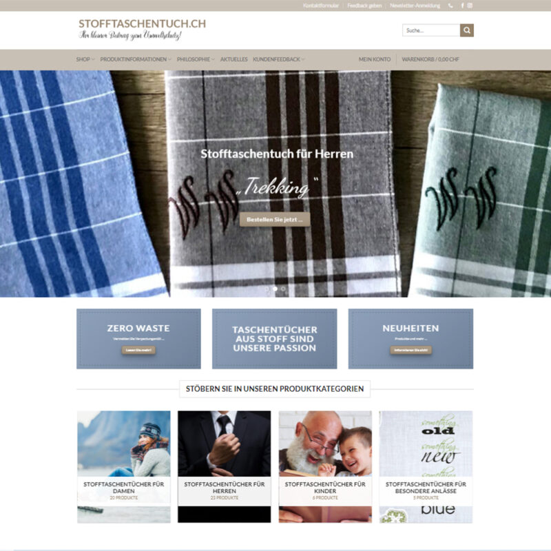 Startseite: Neuer Shop