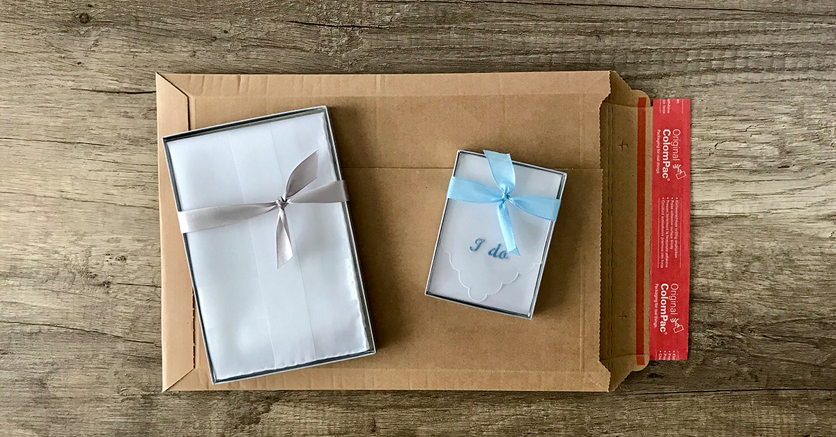 Stofftaschentücher in Geschenkbox in Verpackung