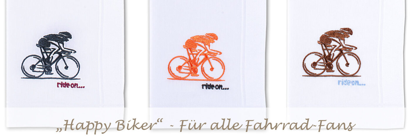 Stofftaschentuch "Satinrand" mit Option "Happy Biker"