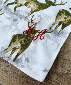 Hirsch - Stofftaschentuch für Herren mit Initialen AA