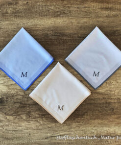 Natur pur | Stofftaschentuch für Herren (Monogramm M)