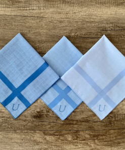 Blue Collar | Stofftaschentuch für Herren (Monogramm U)