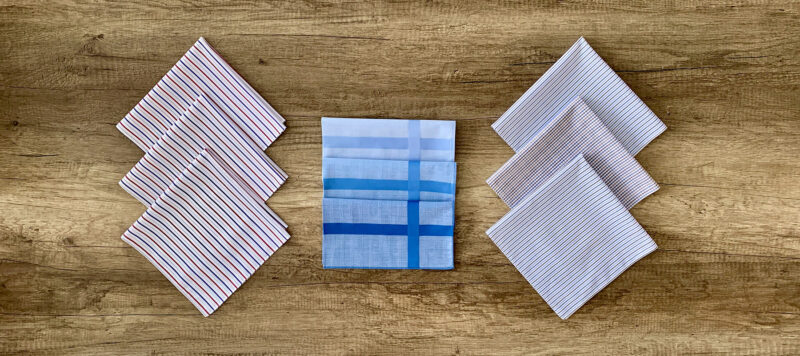 STOFFTASCHENTUCH.CH | Neuheiten für Herren im März 2023: Trikolore, Blue Collar, Cinnamon